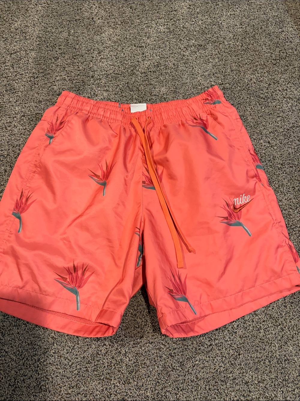 Nike Men’s Coral Swim Trunks with Floral Motif